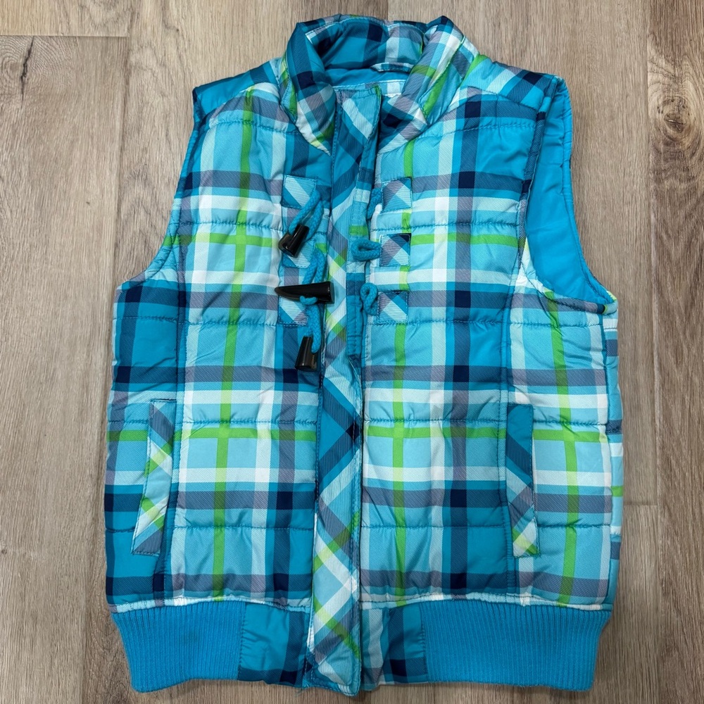 Justice Plaid Puffer Vest